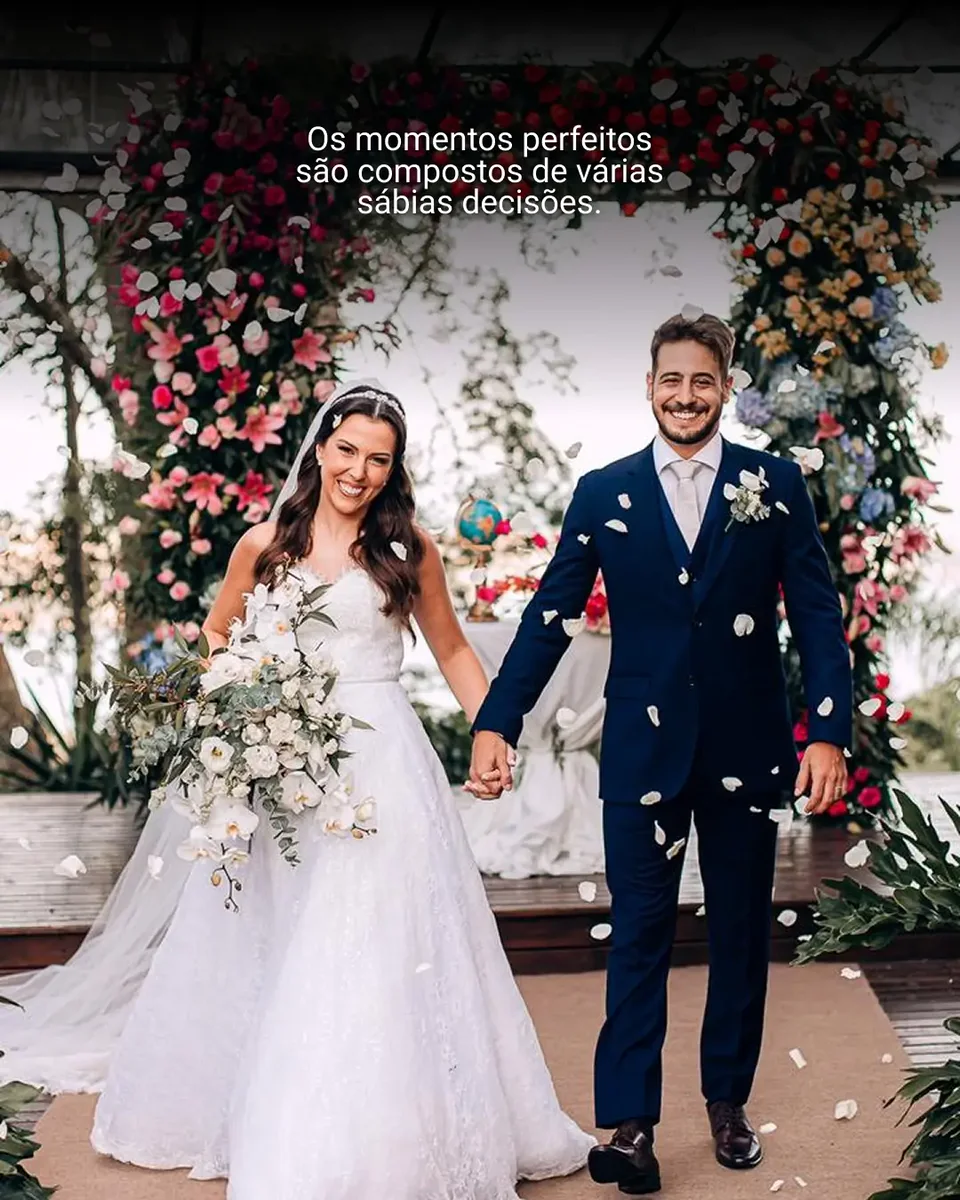 Noiva com cabelos longos em registro publicado pela Magma